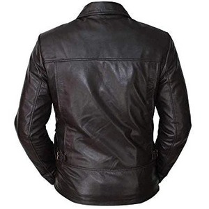 Giacca in Vera Pelle Marrone per Uomo, Stile Casual Biker, Giacca da Motociclista <span class=keywords><strong>Jones</strong></span> in Pelle Marrone - Product Image 2