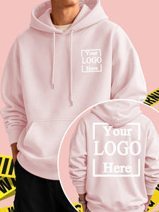 Custom Logo Hoodie Pink 100% Cotton French Terry Regular Fit Unisex Casual Autumn Wear Heat Transfer Printed made in Bangladesh - Product Image 2