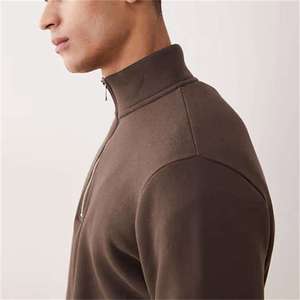 Sudadera con capucha de media cremallera para hombre, de alta calidad y estilo, con nuevo diseño, estampado de alta definición, cuello con capucha, transpirable, lavado medio, personalizada para otoño. - Product Image 4