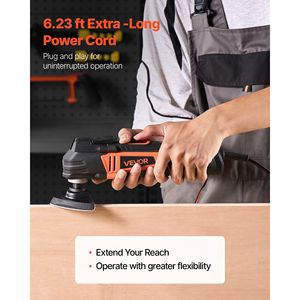 Utensile Oscillante Multifunzione a Filo da 3 Ampere con 6 Velocità Variabili 15000-22000 OPM Oscillazione di 3,2 Gradi - Product Image 4