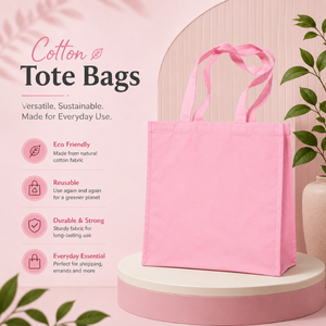 Bolsa de Mano de Algodón Multicolor Personalizada Premium |   Bolsa de Lona Reutilizable para Compras y Regalos Diarios en India - Product Image 5