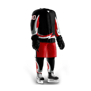 Ensemble de maillots de hockey sur glace personnalisés blanc, vert, noir, manches longues, sublimation, nom d'équipe personnalisé, respirant, anti-humidité, taille élastique - Product Image 4