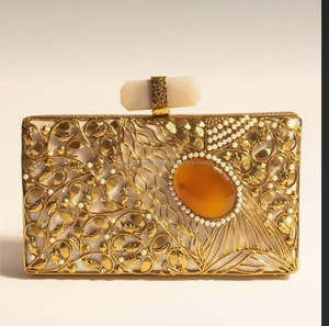 กระเป๋าคลัทช์ของผู้หญิงสุดหรูกระเป๋าถือสำหรับเจ้าสาวสำหรับงานแต่งงานงานแฮนด์เมดจากอินเดีย - Product Image 3