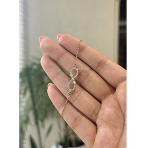 Luxury <b>Infinity</b> Lab Grown Diamond Pave Station <b>Bracelet</b> 0.29CT VVS VS EF Solid Gold Anniversary Jewelry Gift For Her - Product Image 3