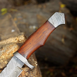 Cuchillos LEGACY BLADES, Cuchillo de Caza Fijo de Acero de Damasco Hecho a Mano, Mango de Madera, para Campamento, Supervivencia al Aire Libre, Fabricante OEM - Product Image 2