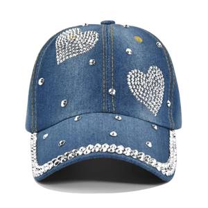 Rhines stones Custom 6 <b>Panels</b> Structured Baseball Cotton Hats Outdoor Hats embroidered woven <b>patch</b> trucker hats - Product Image 4