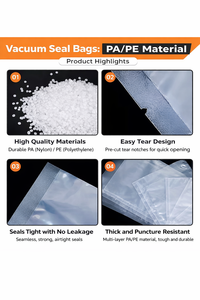 Sac sous vide en plastique ODM pour aliments congelés fabriqué par un fabricant PA PE, thermoscellable, résistant à l'humidité, exportation - Product Image 5