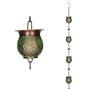 Cadena de Lluvia de Hierro Verdigris TH88 de Esschert Design, Alternativa a la Canalón de Desagüe, Decoración para Jardín Exterior - Product Image 4