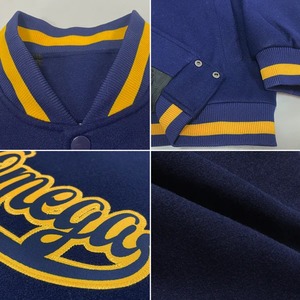 Blouson Bomber Varsity Personnalisé avec Impression Puzzle Sensibilisation Autisme, Bleu Marine et Or, Fermeture Éclair, Toile Respirante Écologique, Unisexe, Hiver - Product Image 5