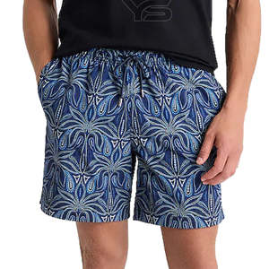 Men's Knee-Length Board Shorts-Sublimation Printed Polyester Swimwear Windproof & Quick Dry Breathable Drawstring Waist - Product Image 6