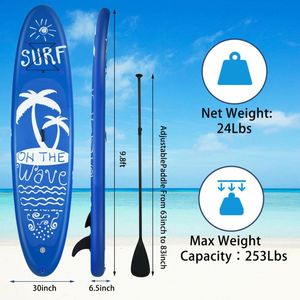 Tavola da Stand-Up Paddle Gonfiabile Regolabile per Accessori da Paddleboarding - Product Image 4