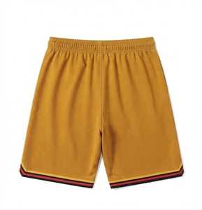 Pantalones Cortos de Baloncesto Transpirables de Malla Color Mostaza Personalizados para Hombre, Cintura Elástica, Secado Rápido, con Bolsillos Laterales, Moda de Verano - Product Image 2