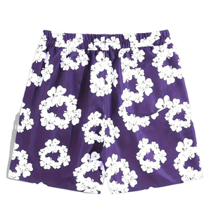 Short de bain décontracté pour homme, imprimé floral violet, taille mi-haute, cordon de serrage, séchage rapide, 100 % polyester - Product Image 5