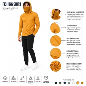 Haut de pêche performant à manches longues avec protection solaire UV et respirant pour activités de plein air - Product Image 6