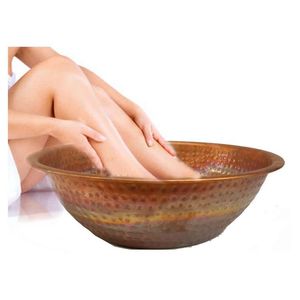 Decorative Copper Pedicure Bowl With Rustic Appeal Suitable For Salons Resorts Wellness Centers And Spas - Product Image 3