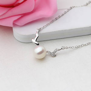 Collier pendentif en argent S925 avec chaîne claviculaire ange, ensemble de perles DIY 8-9, accessoires, nouveau 366 - Pendentifs et breloques tendance pour femmes - Product Image 5