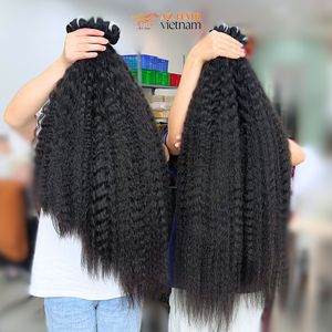 Calidad de fábrica 12A Grado 100% Virgen Vietnamita Cabello humano Rizado Extensiones de cabello de trama recta - Product Image 4