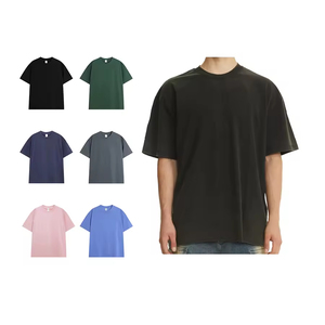 Camiseta Blanca Personalizable con Logotipo, Camiseta de Algodón Lavado Oversize para Hombre, Cuello Redondo, Camiseta Blanca al por Mayor, Camiseta de Manga Corta - Product Image 3