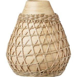 Jarrón rústico de mimbre tejido, jarrón minimalista de ratán para flores secas, centro de mesa moderno estilo granja, jarrón decorativo de ratán natural - Product Image 1