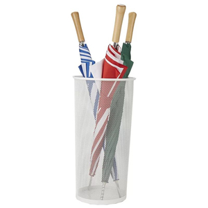 Porte-parapluie autoportant en acier inoxydable argenté avec découpes en forme de goutte de pluie, support décoratif pour la maison - Product Image 3
