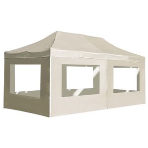 Carpa de fiesta plegable profesional de aluminio crema de 19,7 'x 9,8' con paredes para bodas y fiestas - Product Image 1