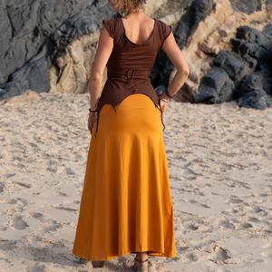 Falda Maxi Convertible con Cintura Ajustable |   Falda o Vestido Elástico de Algodón |   Festival de Hadas Bohemias |   Ropa étnica en capas - Product Image 1