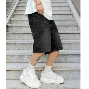 Shorts en jean délavé unisexe style streetwear vintage coupe ample en coton, vente en gros, personnalisable OEM - Product Image 5