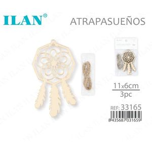 Ilan Dreamcatcher 11x6cm Decorazione da appendere in legno Set da 3 pezzi - Product Image 1