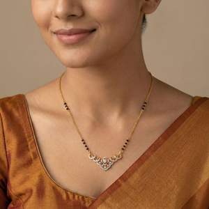 Joyería Fina, Collares y Cadenas, Mangalsutra, Colgante de Diamantes, Diamante Natural, Corte Brillante Redondo - Product Image 1