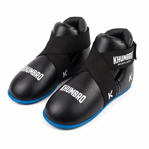 Khumbro Breathable <b>Lace</b>-Up Boxing Shoes Black Leather Elastic Band Shock Resistant <b>Blue</b> Sole Men Women Karate Wrestling Shoes - Product Image 6