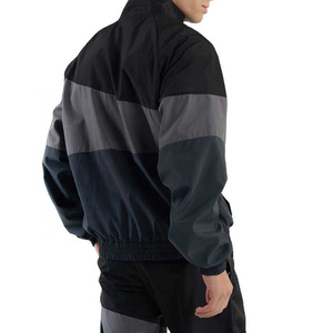 Survêtement Homme Color Block avec Fermeture Éclair Intégrale, Col Montant, Style Streetwear, 100% Polyester Respirant, Idéal Printemps - Product Image 5