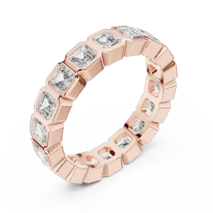 10K 14K 18K Solid Gold Square <b>Emerald</b> Cut Lab Grown Diamond Eternity <b>Band</b> <b>Ring</b> 3.60 CTW E Color Bezel Set Luxury Unisex - Product Image 6