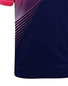 Polo personnalisé pour homme, rose et bleu marine, imprimé rayé, manches courtes, t-shirt de golf respirant en polyester, vêtements décontractés, fabrication OEM sur mesure - Product Image 5