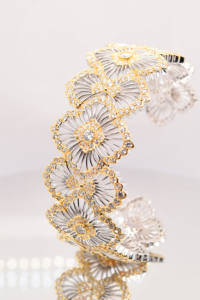 Luxury Antique <b>Italian</b> Pattern Women's Rose Gold Plated Sliver Cubic Zirconia Bangle Bracelet <b>Gift</b> LAVINA SB28019GD - Product Image 4