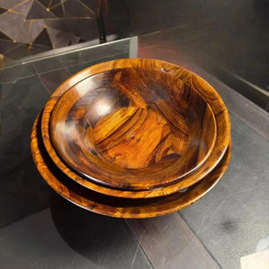 Juego de Tazones de Madera Natural Hechos a Mano, Tazones de Madera Maciza para Servir Ensaladas, Sopas, Arroz y Aperitivos en la Mesa - Product Image 1