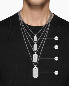 KRISHNAM JEWELS Collar Unisex de Plata de Ley con Colgante Rectangular de Perro, Estilo Moderno Minimalista, con Incrustaciones de Diamantes y Engaste de Garra - Product Image 6