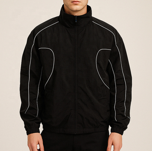 <b>Men's</b> Plus Size <b>Summer</b> Woven Reflective Windbreaker Suit Set Custom Logo Breathable Waterproof Nylon Sportswear - Product Image 5