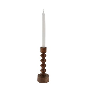 Porte-bougie en bois fait main, fabriqué à partir de bois naturel pour une décoration écologique de la maison - Product Image 2