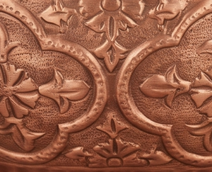 Évier de cuisine rond en cuivre fait main élégant, à poser sur le comptoir, design rustique, surface polie, motif unique - Product Image 2