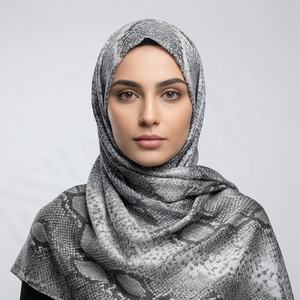 Écharpe Hijab Longue et Douce en Tissu Lin à Franges et Pompons, Imprimé Serpent Scintillant, Couleur Personnalisée, Paillettes, Qualité Premium pour Femme - Product Image 5