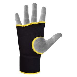 Guantes Interiores de Boxeo Profesionales con Almohadilla de Gel, Tejido Negro, con Correa Larga para la Muñeca, Accesorios de Boxeo - Product Image 3