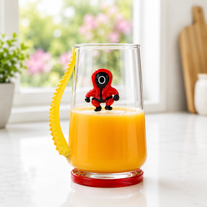 Vaso de Vidrio Borosilicato Artístico de 380 ml, Soplado a Mano, Experiencia de Bebida Única, Vaso para Jugo con Diseño de Dibujos Animados, Regalo Empresarial - Product Image 3