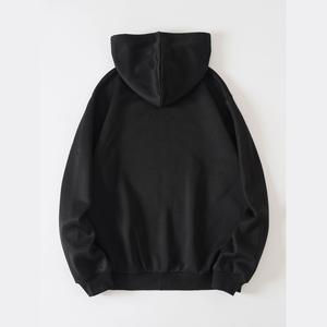 Sweat à capuche pour homme en mélange coton-polyester avec strass, motif graphique audacieux, fermeture éclair intégrale, épais pour l'hiver - Product Image 2