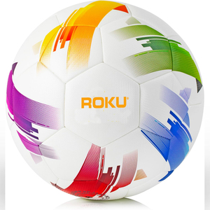 Balón de fútbol de entrenamiento para adultos de cuero PU ligero de alta calidad personalizable OEM ODM con logotipo impreso en color blanco - Product Image 1