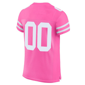 Camiseta de Fútbol Americano Rosa para Mujer, Cuello en V, Manga Corta, Malla Transpirable, Número Personalizado 00, Color Sólido - Product Image 6