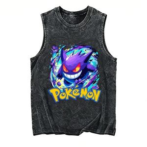 Camiseta sin mangas para hombre 2026, transpirable, de punto, informal, oversize, estilo vintage lavado, con estampado de anime, ecológica, de secado rápido, cuello redondo, para yoga, deportes y verano - Product Image 1