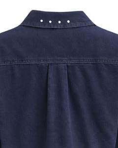 Veste en jean courte bleu marine personnalisée pour femme avec fermeture boutonnée sur le devant ornée de strass, manches longues, style streetwear tendance - Product Image 6