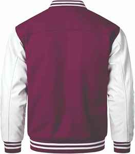 Veste de baseball pour homme avec logo personnalisé, col montant et logo frontal, en tissu toile de laine de haute qualité - Product Image 4