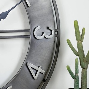 Round Metal <b>Wall</b> <b>Clock</b> Analog Quartz Silent <b>Oversized</b> Industrial Style for Living Room Bedroom Decor At Cheap Price - Product Image 6