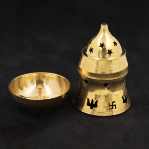 Brass <b>Star</b> Cut Camphor Deepam Karpoora Aarti <b>Lamp</b> Handcrafted Traditional Pooja Oil <b>Lamp</b> for Home Temple Festival Decor Gifts - Product Image 3